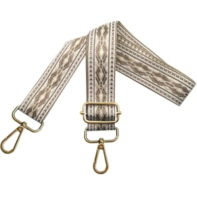 Afbeelding van Verstelbare schouderriem voor damestassen, verwisselbare tassenriem, breedte 3,8 cm, met goudkleurige karabijnhaak, schoudertas, kaki, N23