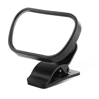 Afbeelding van Universele verstelbare veiligheidsspiegel voor auto, baby, kinderen, achterbank, met zuignap en clip, zwart, 1 stuk