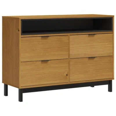 Afbeelding van vidaXL Ladekast FLAM 110x40x80 cm massief grenenhout