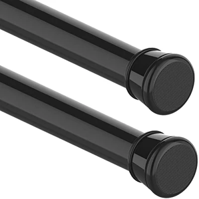 Afbeelding van Gordijnstang, telescoopstang, zonder boren, voor badkamer, raam, kledingkast, 65 85 cm, zwart (diameter 25 mm)