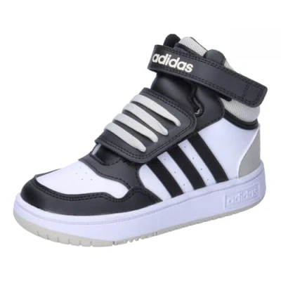 Afbeelding van adidas Hoops Mid Shoes lage schoenen, die geen voetbal zijn, uniseks kinderen, Cloud Wit/Core Zwart/Orbit Grijs