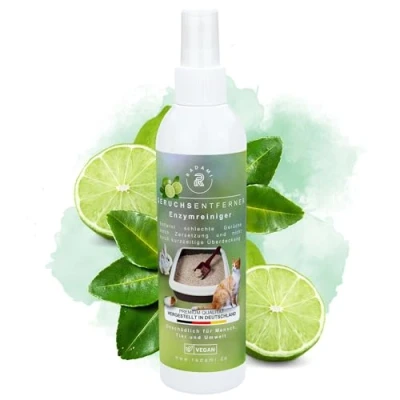 Afbeelding van Geurvernietiger, 250 ml, enzymreiniger tegen slechte geuren zoals kattenurine/hondenurine, voor kooien, kennels, dierentoilet, limoen