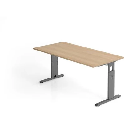 Afbeelding van MEGA 16 G Bureau 160 x 80 Tafelhoogte I In hoogte verstelbaar Eiken/Grafiet