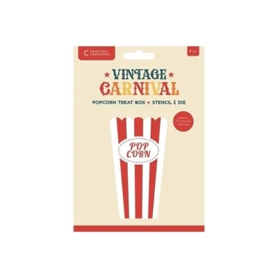 Afbeelding van CC Vintage Carnival Stencil/Snijmal Popcorn Treat Box