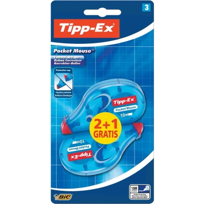 Afbeelding van Tipp ex Correctieroller Pocket Mouse, Blister Met 2 + 1 Gratis