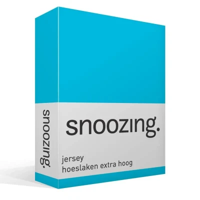 Afbeelding van Snoozing Jersey Hoeslaken Extra Hoog 100% gebreide katoen 200x210/220 cm Turquoise
