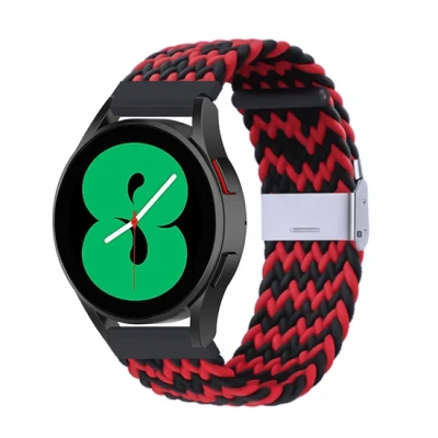 Afbeelding van Garmin Venu 2 &amp; 3 Braided nylon bandje Rood / zwart