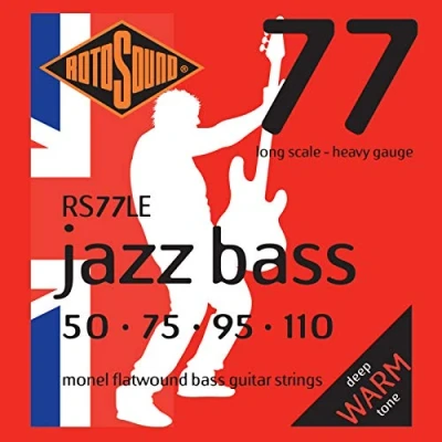Afbeelding van Rotosound bas snaren RS77LE 50 110 Flat Jazz 77, Monel Flatwound Snarenset voor 4 string basgitaar