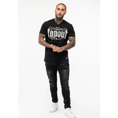 Afbeelding van Tapout Normale Passform Crashed Tshirt print, Heren, Maat: Large, Black white