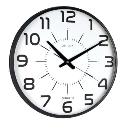 Afbeelding van Unilux Pop stille wandklok, 30 cm, kleur zwart