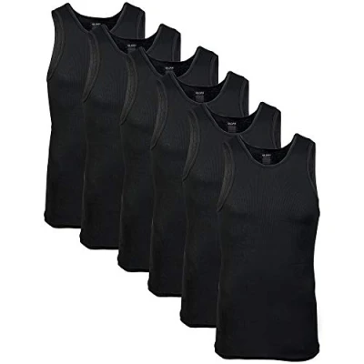 Afbeelding van Gildan A Shirts 6 stuks herenondergoed, zwart, stuks, L, Zwart