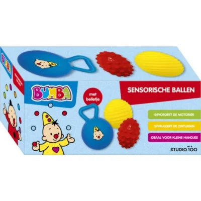 Afbeelding van Bumba Bijtspeelgoed Sensorische ballenset 3 type ballen Voelen, horen en zien