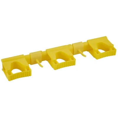 Afbeelding van Vikan Ophangsystemen Hygiene Hi Flex Ophangsysteem met 3 Rubber Band Klemmen en 2 Haken Geel 420mm
