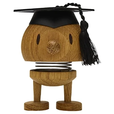 Afbeelding van Hoptimist IQ Bumble Abi Cadeau idee voor afstudeerfeest, examencadeau, houtdecoratie, studenten, diploma, studentendiploma, 6,3 x 6 7,4 cm, klein, eiken