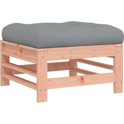 Afbeelding van Houten Loungeset Met Kussens Massief (Grenenhout of Douglas hout) 1 / Natuurlijk douglashout Voetensteun