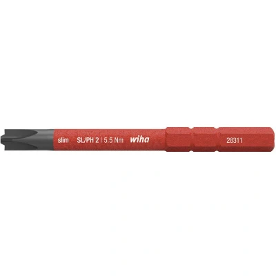 Afbeelding van Wiha VDE Plat, Plus/minus Verwisselbare kling SL/PH 2 75 mm Geschikt voor Torque