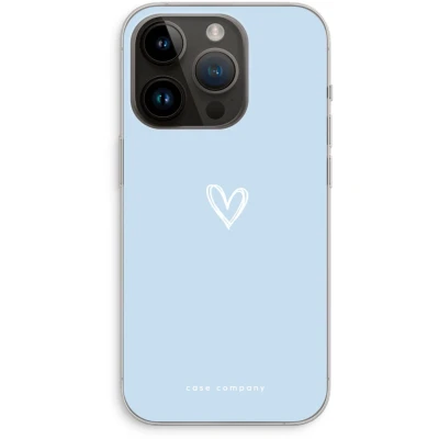 Afbeelding van Case Company® hoesje geschikt voor iPhone 14 Pro Klein Hart Blauw Soft Cover Telefoonhoesje Bescherming aan alle Kanten en Schermrand