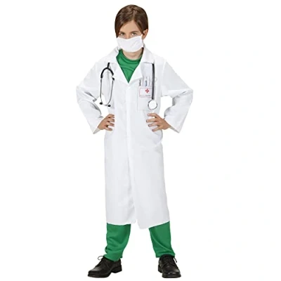 Afbeelding van Widmann Dokter &amp; Tandarts Kostuum Kind Dr Surgeon Wit / Beige Maat 128 Carnavalskleding Verkleedkleding