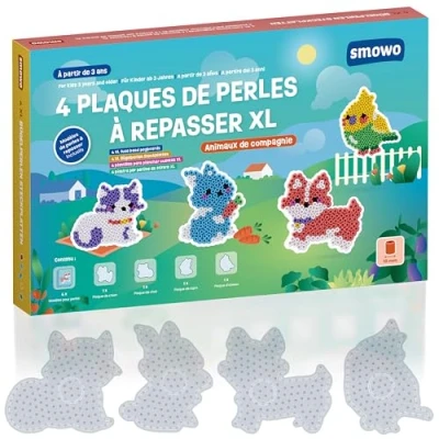 Afbeelding van Smowo® 10 mm strijkkralenplaten voor huisdieren Veel vormen Set van 4 steekplaten en modellen Grote pennenplaten kinderen vanaf 3 jaar