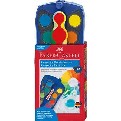 Afbeelding van Faber Castell waterverf doos Connector 24 kleuren +1 tube wit FC 125020