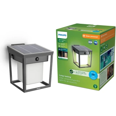 Afbeelding van Philips Lighting Blaise 929004631501 Wandlamp op zonne energie 1.5 W Warmwit Antraciet