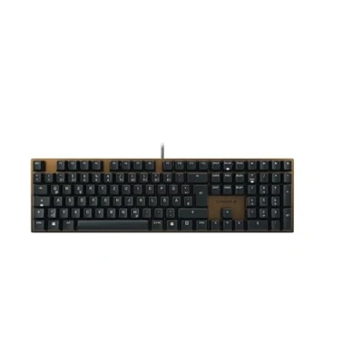 Afbeelding van CHERRY KC 200 MX mechanisch bureautoetsenbord met geanodiseerde metalen plaat, Duitse lay out (QWERTZ), bekabeld, MX2A Brown schakelaars, zwart/brons