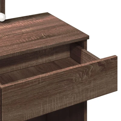 Afbeelding van Kaptafel met LED verlichting 100x40x130 cm bruin eikenkleurig