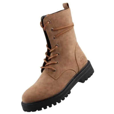 Afbeelding van Dockers by Gerli Veterboots cognac, Dames, Maat: 37, Cognac Hoogwaardig imitatieleer