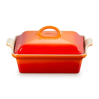 Afbeelding van Le Creuset Ovenschaal Vierkant Met Deksel Oranjerood 23 cm