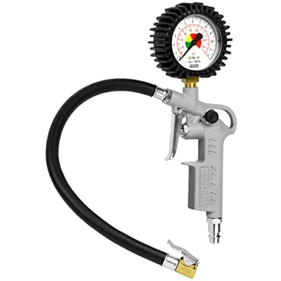 Afbeelding van GAV Bandenpomp voor auto en vrachtwagen, aluminium, met drukmanometer, WIKA 63 mm, 60D, standaard