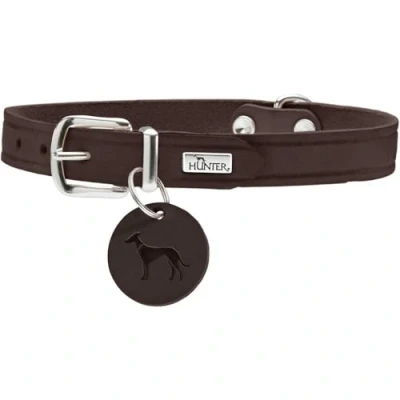 Afbeelding van Hunter Aalborg Halsband donkerbruin 32 38 cm / 16 mm 100% Zacht Rundleer