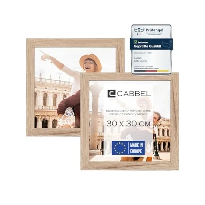 Afbeelding van CABBEL fotolijst, 30 x cm, natuurlijke moderne wanddecoratie, ideaal voor foto&#039;s, posters en kunstwerken, elegant veelzijdig inzetbaar