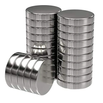Afbeelding van Neodymium magneten, rond, 5 x 1 mm, dikte 0,29 kg, zilver, extra sterk, voor whiteboard, prikbord, magneetbord, werkplaats