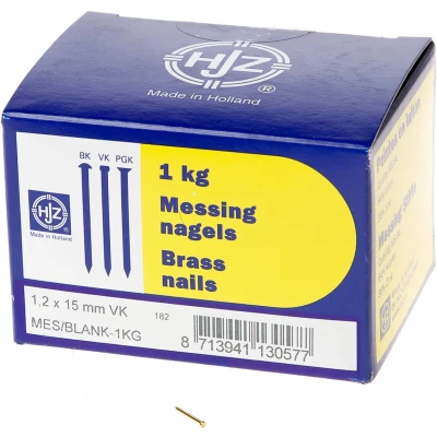 Afbeelding van Hjz Messing nagels verloren kop 1.2 x 15mm 1kg