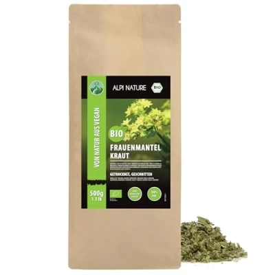 Afbeelding van biologische gedroogde chemille, biologisch gesneden vrouwenmantel uit gecontroleerde teelt, 100% natuurlijke alchemillethee, zonder additieven (500 GR)