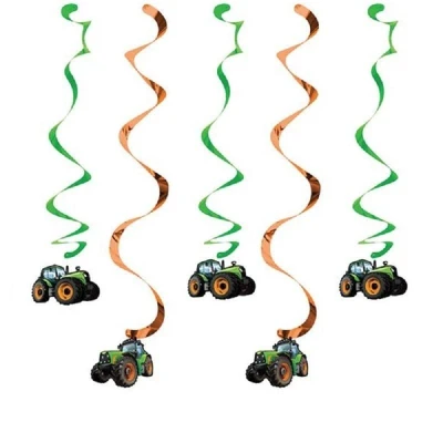 Afbeelding van Tractor Time hangdecoratie swirls 61cm l 5 stuks