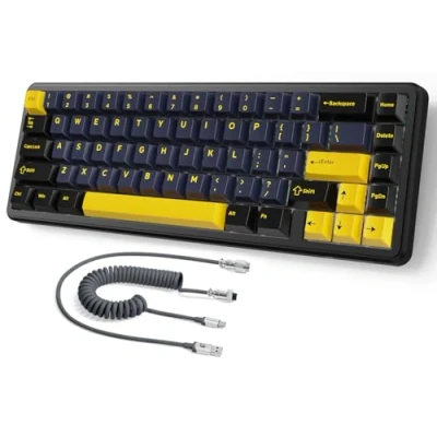 Afbeelding van MAMBASNAKE ATTACK SHARK X65 HE Clavier à Déclenchement Rapide, Précision RT de 0,01mm, 8KHz, Filaire Effet Hall 60% avec Câble 8 KHz, Actionnement Réglable, Snap Tap, pour PC, Noir étoilé