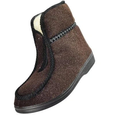 Afbeelding van APREGGIO winterpantoffels voor heren, warme pantoffels comfortabele vilten pantoffels, Brons