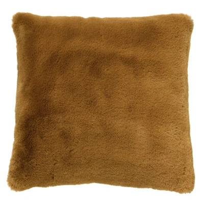 Afbeelding van Dutch Decor ZAYA Sierkussen 45x45 cm bontlook effen kleur Tobacco Brown bruin