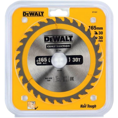 Afbeelding van DeWALT Cirkelzaagblad voor Hout Construction Ø 165mm Asgat 30mm 30T DT1937 QZ