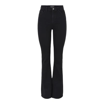 Afbeelding van PIECES dames Jeans Pcpeggy Flared Hw Bl vi Noos Bc, Zwart, XL