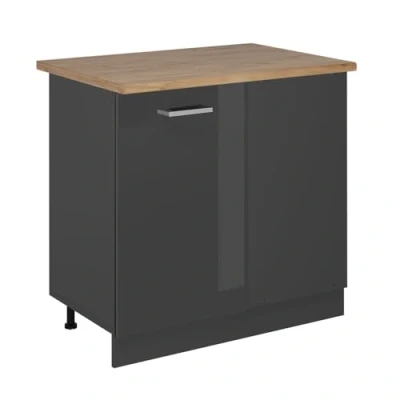 Afbeelding van Vicco Hoekkast R Line, Antraciet Hoogglans/Antraciet, 86 cm , WB Eik