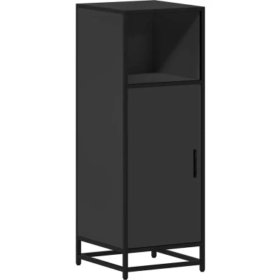 Afbeelding van Badkamerkast 35x37,5x100 cm bewerkt hout zwart