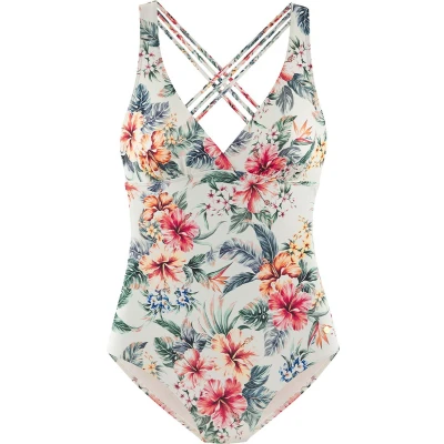Afbeelding van Lascana Badpak, Dames, Maat: 38xD, Creme print