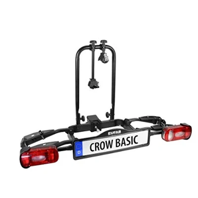 Afbeelding van EUFAB 11569 fietsendrager CROW BASIC, geschikt voor e bike, gedeeltelijk voorgemonteerd, 2 fietsen, trekhaak,Standaard,Zwart
