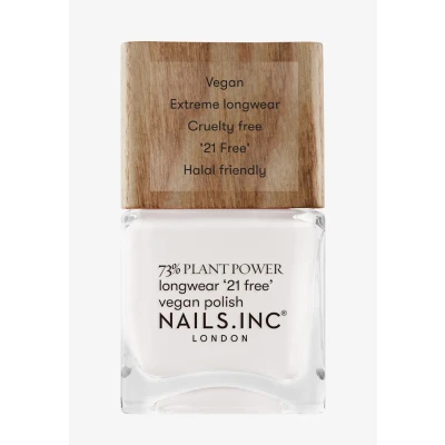 Afbeelding van Nails Inc Veganistische nagellak Free time is me Plant Power 73% plantaardige basis, 100% veganistisch en dierproefvrij perfecte manicure, stralend wit voor een nagel