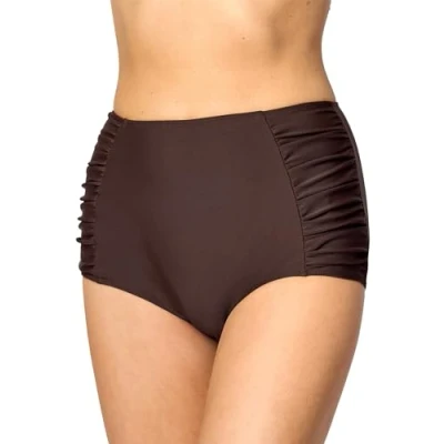 Afbeelding van Merry Style Dames Zwembroek Bikinibroekje Elastische tailleband Polyamide &amp; Elastaan Bruin (8157) 46 MS MS10 119 SL