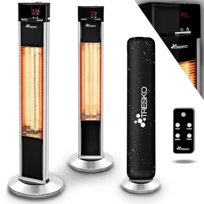 Afbeelding van TRESKO staande warmtestraler 2000W infraroodstraler terrasverwarmer