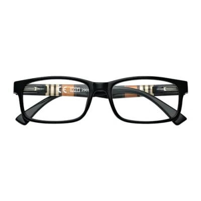 Image de Lunettes de lecture Zippo®, faites avec un cadre lignes douces, idéale pour les hommes et femmes, dioptrie +2,50, noire, tiges à rayures