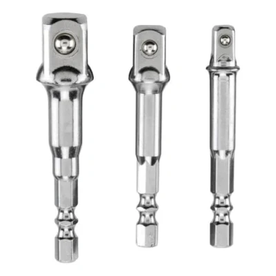 Afbeelding van Set van 3 originele Einhell adapters, 65/72 mm, 1/4 inch, 3/8 1/2 inch (chroom vanadium, hoge slijtvastheid, schacht E6.3)